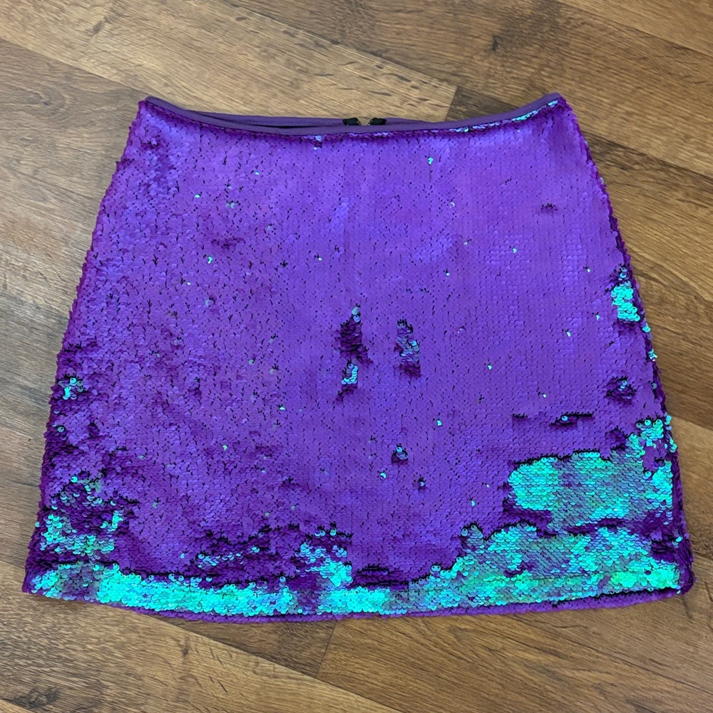 love, Fire Iridescent Purple Mini Skirt